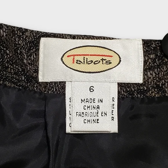 Talbots Black & Brown Paisley Wool Maxi Skirt – Fringe Hem Size 6 - Picture 10 of 14